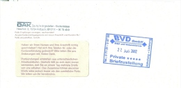BRD Fellbach Privatpost 2002 BVD Private Briefzustellung DAK Deutsche Angestellten-Krankenkasse - Posta Privata & Locale