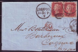 Lac, Tàd Liverpool + Peer One Penny Red Carminé (26) Pour Barbézieux (France, Charente) - Lettres & Documents