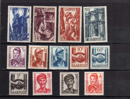 SAAR SARRE SAARLAND FRENCH OCCUPATION 1948 DEFINITIVES COMPLETE SET DEFINITIVE Mi. Nr.255-259 SERIE COMPLETAMNH - Nuovi