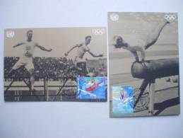 UNO-Wien 214/5 Maximumkarte MK/MC No. 45/6, 100 J. Olympische Spiele Der Neuzeit - Maximumkarten