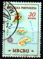 MACAU 1956 Map Of Macao - 30a. - Blue  FU - Used Stamps