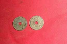 Lot 2 Monnaie De Belgique / 5 Ctmes 1923 Belgique Et Belgie En TB+/ A Nettoyer! - 25 Centimos