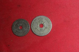 Lot 2 Monnaie De Belgique / 5 Ctmes Et 10 Ctmes 1904 En TB - 25 Centimes