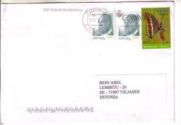 GOOD SPAIN Postal Cover To ESTONIA  2014 - Good Stamped: King ; Butterfly - Brieven En Documenten