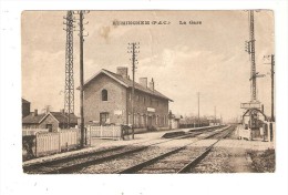 CPA  : 62 - Ruminghem : La Gare - Bâtiments - Voies Ferrées  - Vue  Peu Commune - Other & Unclassified