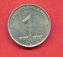 F3777 / - 1 Pfennig - 1952 A -  DDR - Deutschland Germany Allemagne Germania  - Coins Munzen Monnaies Monete - 1 Pfennig