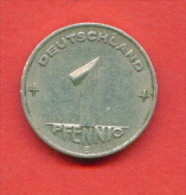 F3780 / - 1 Pfennig - 1953 E -  DDR - Deutschland Germany Allemagne Germania  - Coins Munzen Monnaies Monete - 1 Pfennig