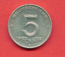 F3781 / - 5 Pfennig - 1952 E -  DDR - Deutschland Germany Allemagne Germania  - Coins Munzen Monnaies Monete - 5 Pfennig