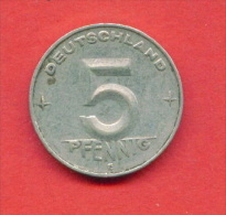 F3783 / - 5 Pfennig - 1953 E -  DDR - Deutschland Germany Allemagne Germania  - Coins Munzen Monnaies Monete - 5 Pfennig