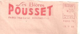 Marque, "Pousset", Bière - EMA Satas -  Enveloppe  Complète  (N327) - Bières