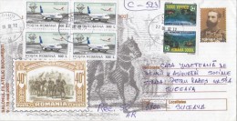 PLANE, ECOTURISM STAMPS, KING CHARLES 1ST, COVER STATIONERY, ENTIER POSTAL, 2002, ROMANIA - Storia Postale