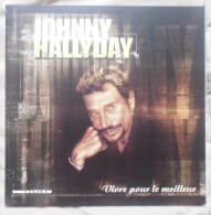 JOHNNY HALLYDAY BON DE PRECO/PLAN MEDIA "VIVRE POUR LE MEILLEUR" TRES BELLE PLAQUETTE DOUBLE CARTONNEE RARE PORT OFFERT - Objetos Derivados