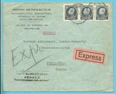 211 (x3) Op Brief Per EXPRES Met Stempel BRUXELLES Naar WINTERTHUR (Suisse) Met Zwisters Strookje EXPRES !!!! - 1921-1925 Piccolo Montenez