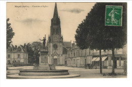 MAYET - Fontaine Et Eglise - Mayet