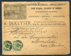 1896 Belgium A. Dekeyser Advertising Cover / Ameublements Ecuries Selleries Remises Vacheries Chenils Porcheries - Otros & Sin Clasificación