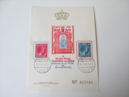 Luxembourg 14.4.1945 Sonderdruck Caritas 1945 / Patronne De La Ville De Luxembourg. Auflage Nur 50000!!! - Blokken & Velletjes