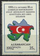 AZERBAIJAN - 1992 Map And Flag. Scott 350. MNH ** - Azerbaidjan