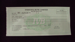 Vietnam Viet Nam Unused Check Cheque Of Indovina Bank - Unclassified