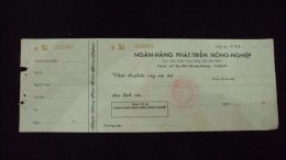 South Vietnam Viet Nam Unused Check Cheque Of Ngan Hang Phat Trien Nong Nghiep Saigon - Zonder Classificatie