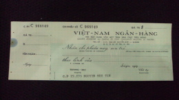 South Vietnam Unused Check Cheque Of Viet Nam Ngan Hang - Unclassified