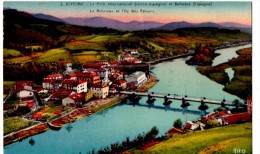 BEHOBIE  Le Pont International Franco Espagnol  Carte En  Bon état Colorisée - Béhobie