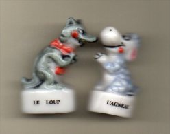 Fèves Duo LE LOUP & L'AGNEAU Fable De LA FONTAINE 2001 Pour Casino - Strip