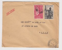 FRANCE. TIMBRE. LETTRE. COLONIE.69. LYON. RHONE. LOUP.  PA.POSTE AERIENNE. AEF. AFRIQUE EQUATORIALE. - Covers & Documents