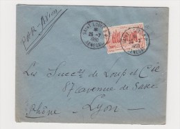 FRANCE. TIMBRE. LETTRE. COLONIE.69. LYON. RHONE. LOUP.  PA.POSTE AERIENNE. AOF. AFRIQUE OCCIDENTALE - Lettres & Documents