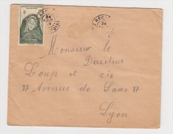 FRANCE. TIMBRE. LETTRE. COLONIE.69. LYON. RHONE. LOUP.  PA.POSTE AERIENNE. AOF. AFRIQUE OCCIDENTALE - Brieven En Documenten