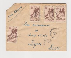 FRANCE. TIMBRE. LETTRE. COLONIE.69. LYON. RHONE. LOUP.  PA.POSTE AERIENNE. AOF. AFRIQUE OCCIDENTALE - Brieven En Documenten