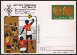 VOLLEYBALL / OLYMPIC - POLONIA 1987 - MEDAGLIE POLONIA AI GIOCHI OLIMPICI DI MONTREAL 1976 - MINT STATIONERY - Volleyball