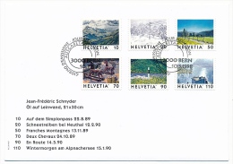 SUISSE - 11 Enveloppes FDC - Peintures De Jean-Frédéric Schnyder (Leinwand) - 2 Séries Complètes De TP - FDC