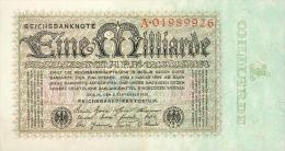 Deutschland, Germany - 1 Mrd. Mark, Reichsbanknote, Ro. 111a,  ( Serie A ) XF ( II ), 1923 ! - 1 Milliarde Mark