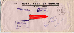 Bhutan Registered Letter To France Lettre Recommandée Royal Government  G.P.O.Thimphu Thimphou On Postal Service Bouthan - Bhutan