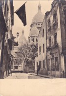 CPSM Albert MONIER N° 233 : PARIS : Rue Du Chevalier De La Barre - Vue Du Sacré Coeur - Chez Geneviève Club De Rencontre - Monier
