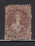 New Zealand Used Scott #36 6p Victoria, Red Brown Wmk: Large Star Perf: 12.5 - Usados