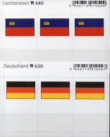 2x3 In Farbe Flaggen-Sticker Liechtenstein+BRD 7€ Kennzeichnung Alben Karten Sammlungen LINDNER 640+630 Flags Germany FL - Zonder Classificatie