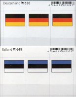 2x3 In Farbe Flaggen-Sticker Estland+BRD 7€ Kennzeichnung An Alben Karten Sammlungen LINDNER 645+630 Flags Germany Eesti - Zonder Classificatie