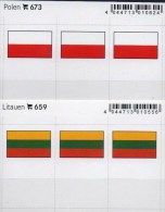 2x3 In Farbe Flaggen-Sticker Polen+Litauen 7€ Kennzeichnung Alben Karten Sammlung LINDNER 673+659 Flags Lithuiana Polska - Sin Clasificación