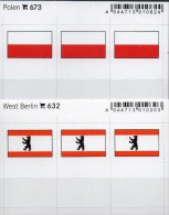 2x3 In Farbe Flaggen-Sticker Polen+Berlin 7€ Kennzeichnung An Alben Karten Sammlung LINDNER 673+632 Flags Polska Germany - Non Classificati