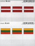 2x3 In Farbe Flaggen-Sticker Lettland+Litauen 7€ Kennzeichnung Alben Karten Sammlungen LINDNER 653+659 Lithuiana Latvija - Unclassified