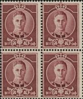 AUSTRALIA 1937. George VI WATERLOW Red. ESSAY. 4-block      [essai,Probedruck,ensayo, Saggio,proef] - Abarten Und Kuriositäten