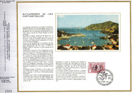 Feuillet Tirage Limité CEF 436 Soie Rattacement De L'île Saint-Barthélemy - Covers & Documents