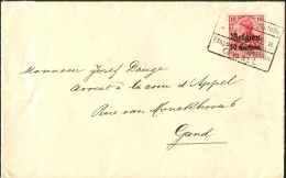 Lettre Avce N° COB  Oc3  Cachet "postüberwashungsstelle / Etappe-Inspektion / Gent" Daté Du 18/5/1915 - OC26/37 Etappengebied.