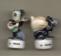 Fèves Duo  LA CIGALE & LA FOURMI Fable De LA FONTAINE 2001 Pour Casino - Strip