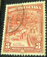 British Guiana 1934 Alluvial Gold Mining 3c - Used - Britisch-Guayana (...-1966)
