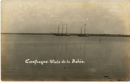 Cienfuegos Real Photo Vista De La Bahia Velero Abril 1933 Propaganda Rotary Club - Cuba