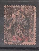 GUADELOUPE,Type Groupe 1892, Yvert N° 34, 25 C Noir / Rose Obl Centrale, TB - Usati
