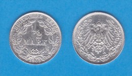 ALEMANIA  / GERMANY (IMPERIO)  1/2  MARCO  PLATA /SILVER   1.905 D  KM#17  EBC/XF    DL-10.899 - 1/2 Mark