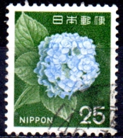 JAPAN 1966 Hydrangea   - 25y. - Blue And Green    FU - Oblitérés